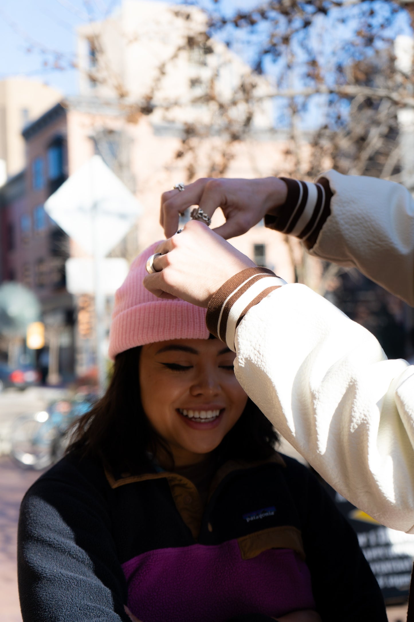 Split Beanie Pink/Black