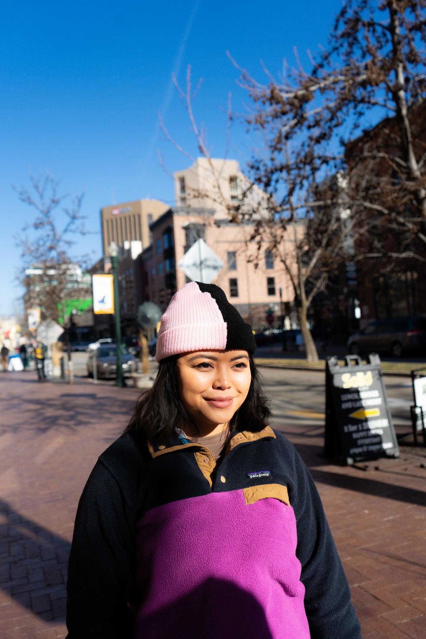 Split Beanie Pink/Black