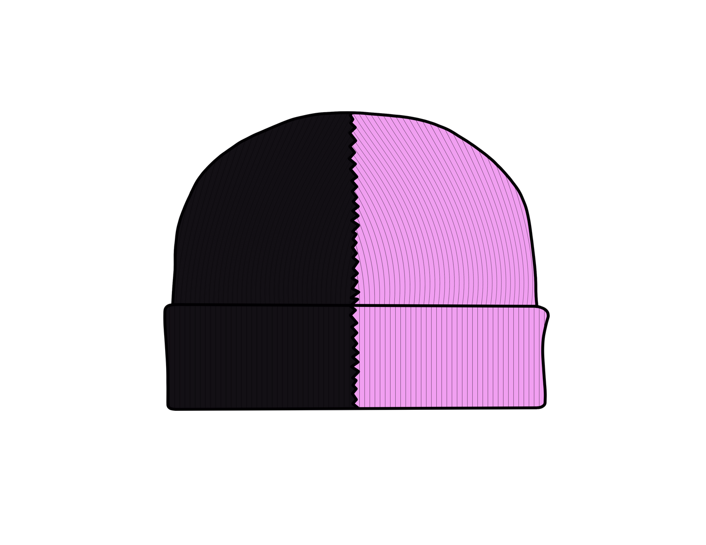 Split Beanie Pink/Black